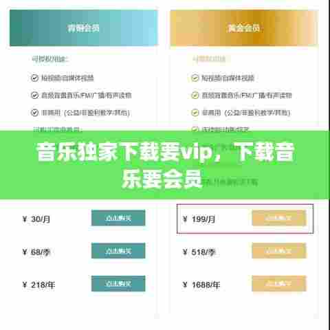 音乐独家下载要vip,下载音乐要会员