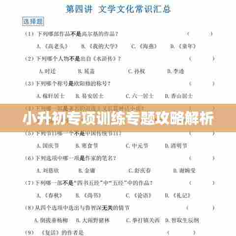 小升初专项训练专题攻略解析