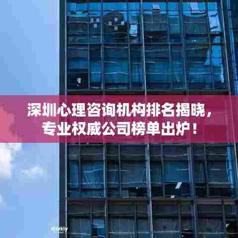 深圳心理咨询机构排名揭晓,专业权威公司榜单出炉!