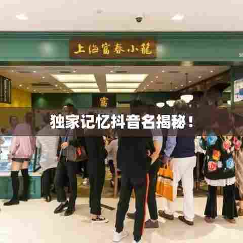 独家记忆抖音名揭秘!