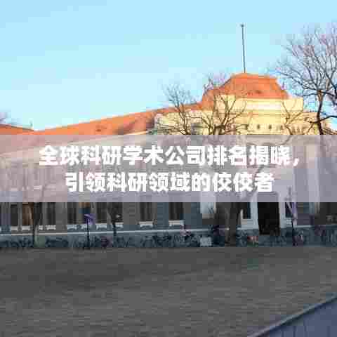 全球科研学术公司排名揭晓，引领科研领域的佼佼者