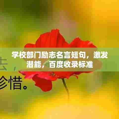 学校部门励志名言短句,激发潜能,百度收录标准