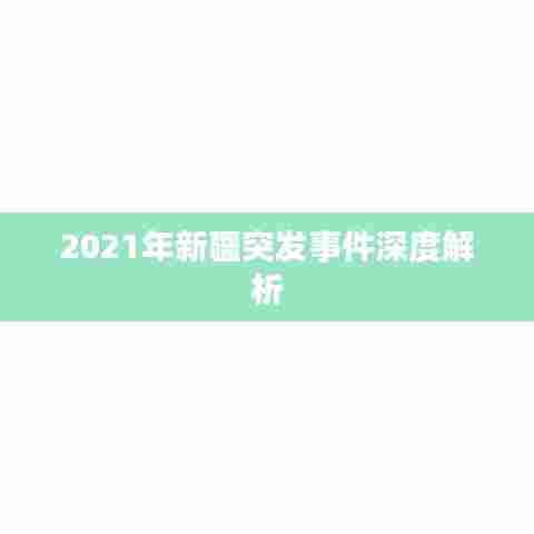 2021年新疆突发事件深度解析