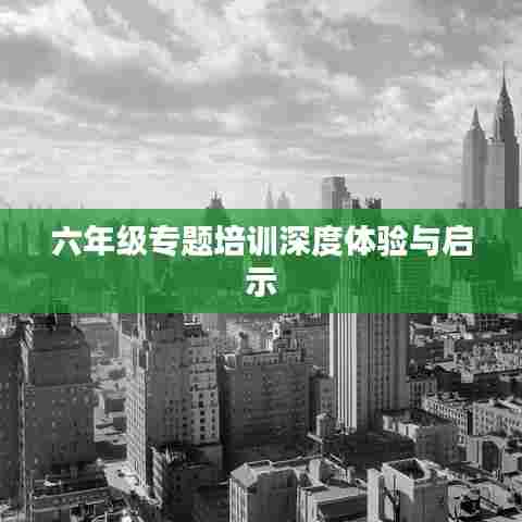 六年级专题培训深度体验与启示