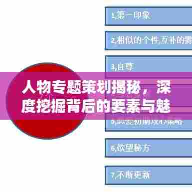 人物专题策划揭秘,深度挖掘背后的要素与魅力所在